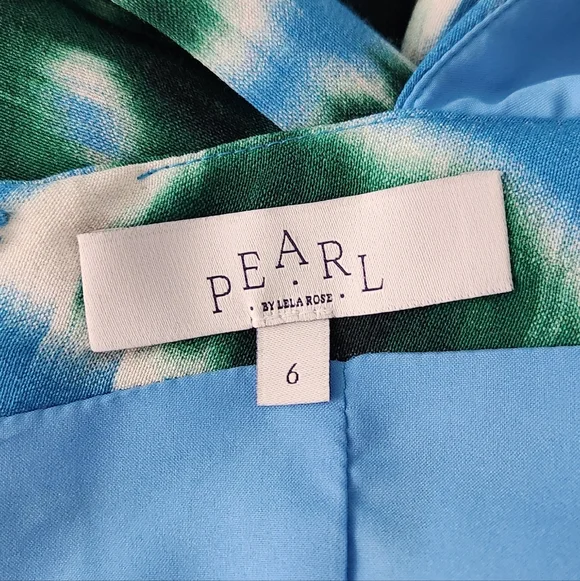 Pearl by Lela Rose Floral Blue and Green Maxi Dress - Picture 4 of 5